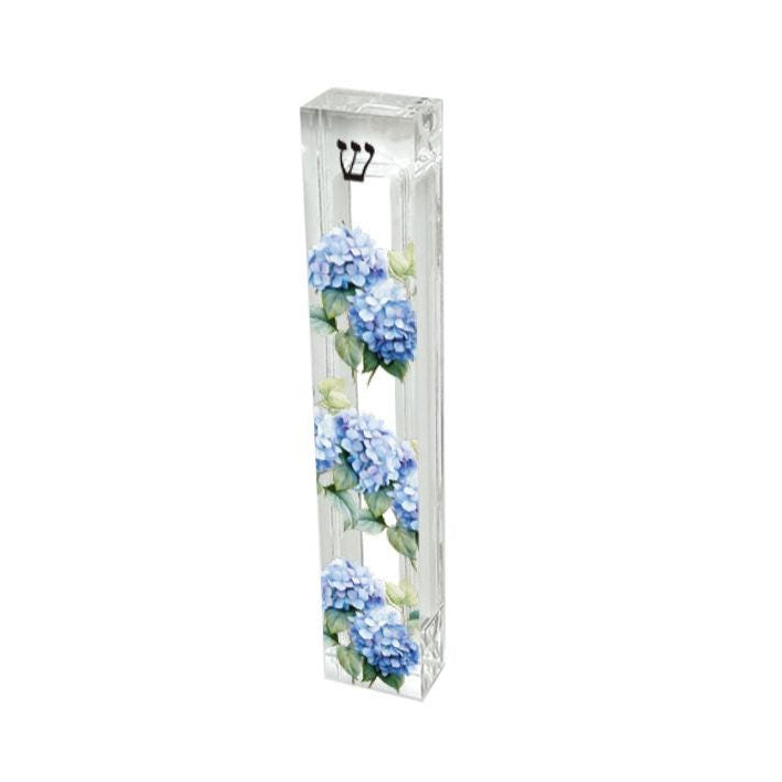 Hydrangea Mezuzah - Personalized Acrylic Hydrangea Mezuzah - Floral Judaica Gift - Custom New home gift