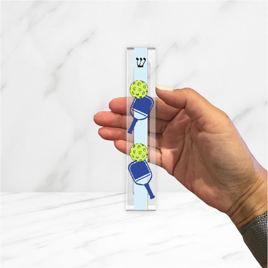 Mezuzah - Pickleball Mezuzah - Acrylic Mezuzah - Personalized Judaica Gift - Pickleball Player Gift - New Home Gift - Custom Mezuzah