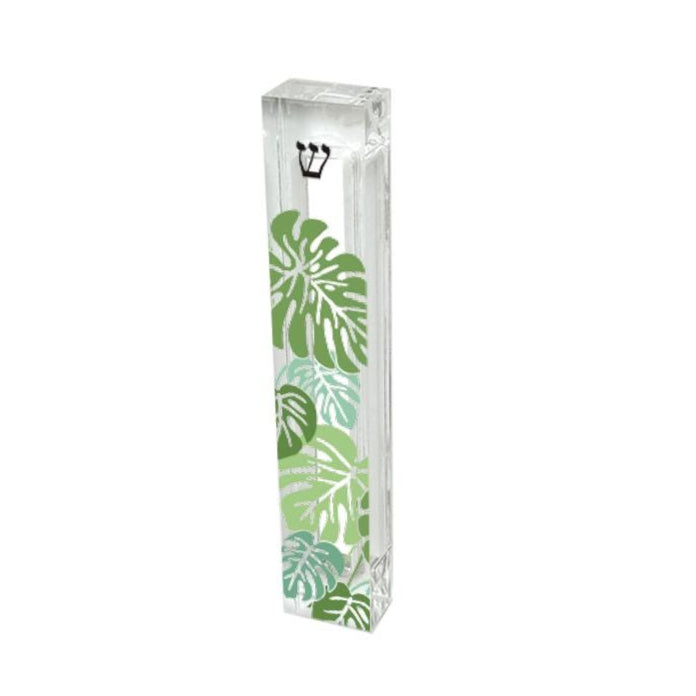 Mezuzah - Monstera Leaves Acrylic Mezuzah - Shades of green - Judaica Gift - New home gift - Modern Mezuzah
