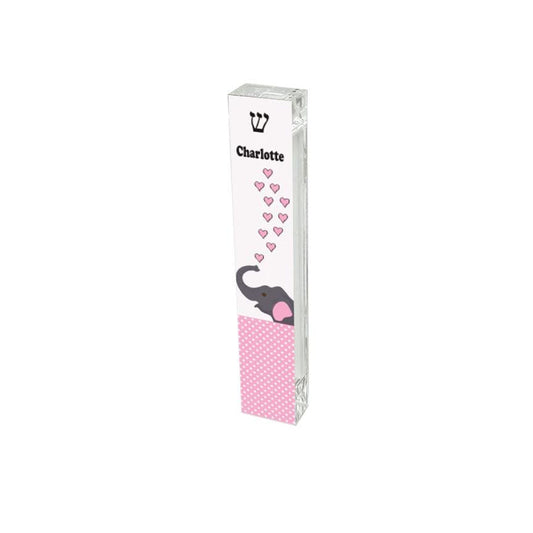Mezuzah - Elephant Mezuzah with Pink Hearts - Acrylic Mezuzah - New Baby Mezuzah - Personalized Mezuzah - Kids' Mezuzah