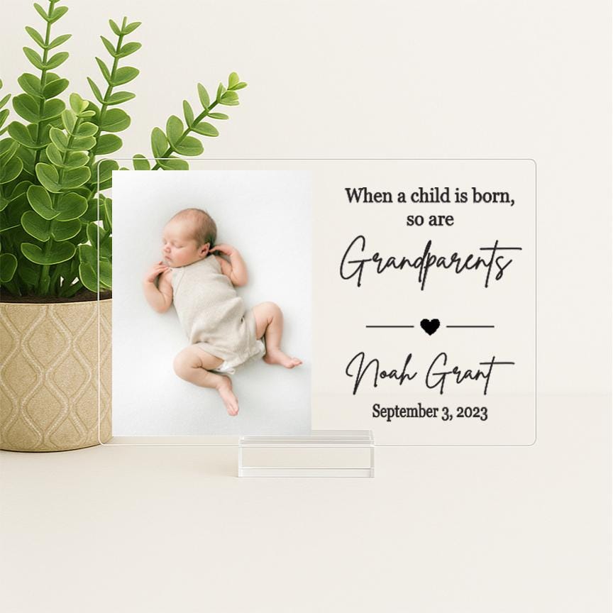 New Grandparent Gift Grandparent Picture Frame Grandparents Gifts Personalized Grandparents When a child is born so are grandparents