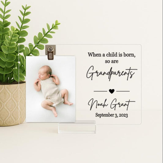 New Grandparent Gift Grandparent Picture Frame Grandparents Gifts Personalized Grandparents When a child is born so are grandparents
