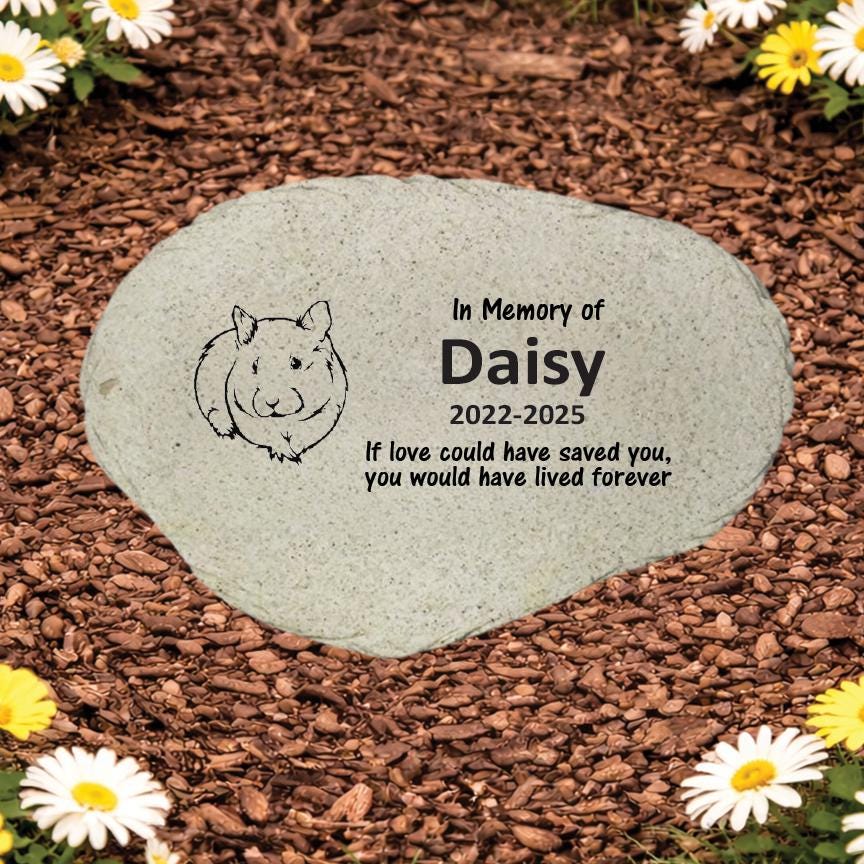 Guinea Pig Memorial Stone- Personalized Pet Keepsake- Pet Loss Gift - Custom Guinea Pig Sympathy Gift - Pet Condolence Gift - MemorialGiftsandmore - Memorial Stones - Pets