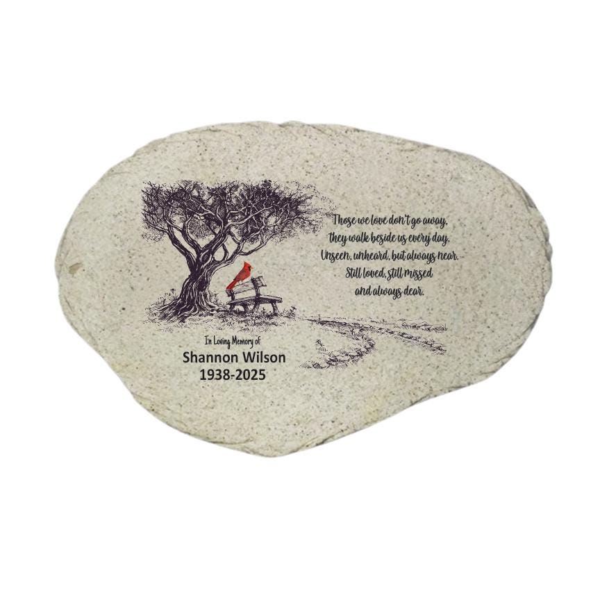 Memorial Stone - Sympathy Gift Bereavement Gift Funeral Gift - Cardinal Memorial - Condolence Gift - Custom Memorial Gift - Tree Cardinal - MemorialGiftsandmore - Memorial Stones - People