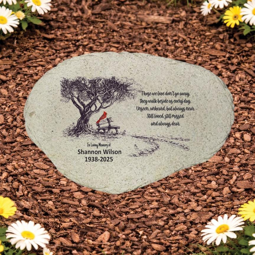 Memorial Stone - Sympathy Gift Bereavement Gift Funeral Gift - Cardinal Memorial - Condolence Gift - Custom Memorial Gift - Tree Cardinal - MemorialGiftsandmore - Memorial Stones - People