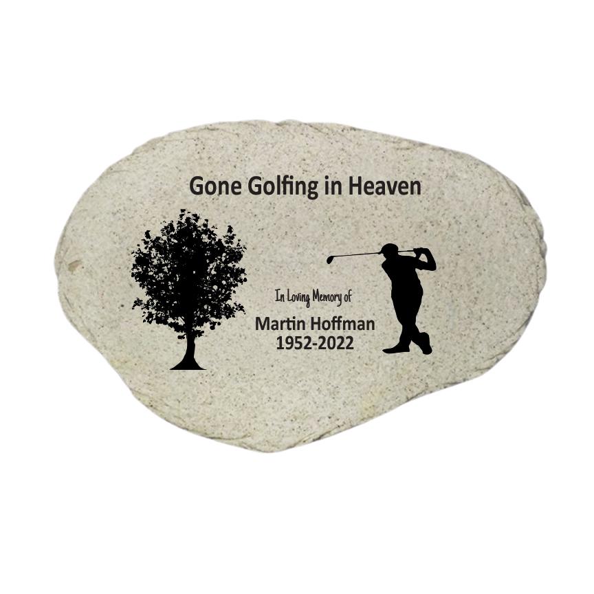 Golfer Memorial Stone - Sympathy Gift Bereavement Funeral Gift - Personalized Memorial for Golf Lover - MemorialGiftsandmore - Memorial Stones - People