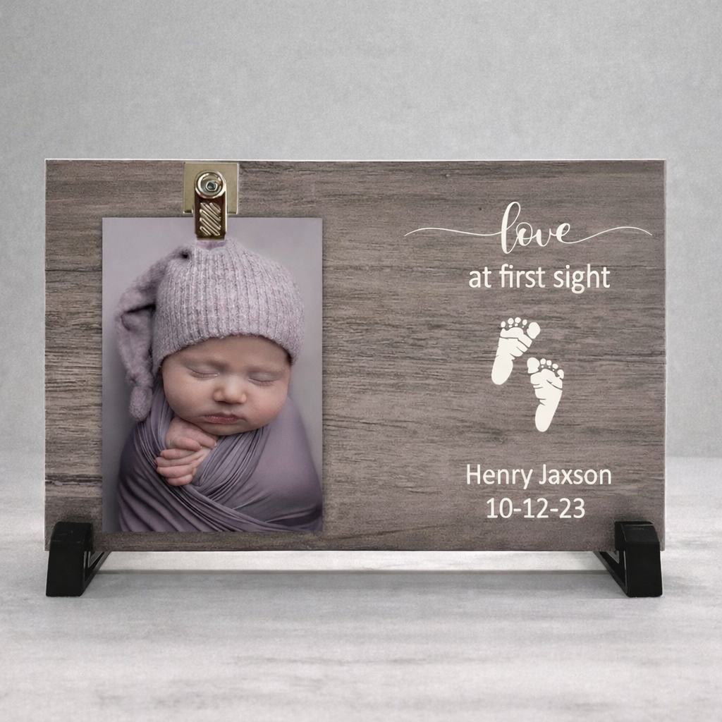 New baby personalized picture frame - Love at first sight