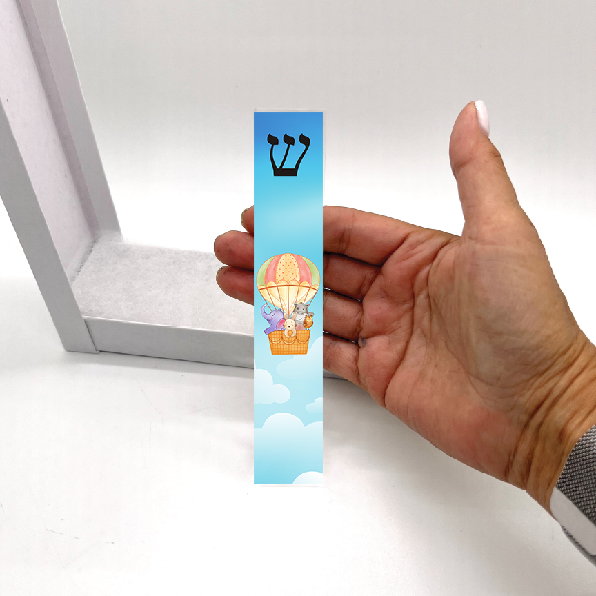 Kid's Mezuzah - Hot Air Balloon - With or without name