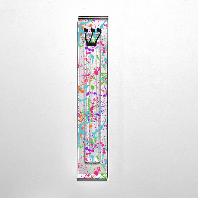 Splatter Paint Mezuzah - With or without name