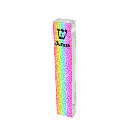 Mezuzah - Colorful Leopard Pattern - Acrylic Mezuzah