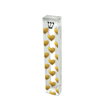 Gold Hearts Mezuzah - With or without name