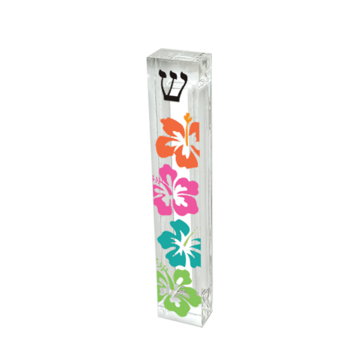 Hibiscus Flower Mezuzah - With or without name