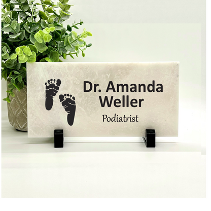 Podiatrist Desk Sign -Podiatrist Marble Name Plate