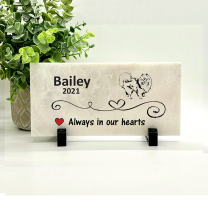 Pomeranian Memorial Stone- Personalized Pet Loss Gift