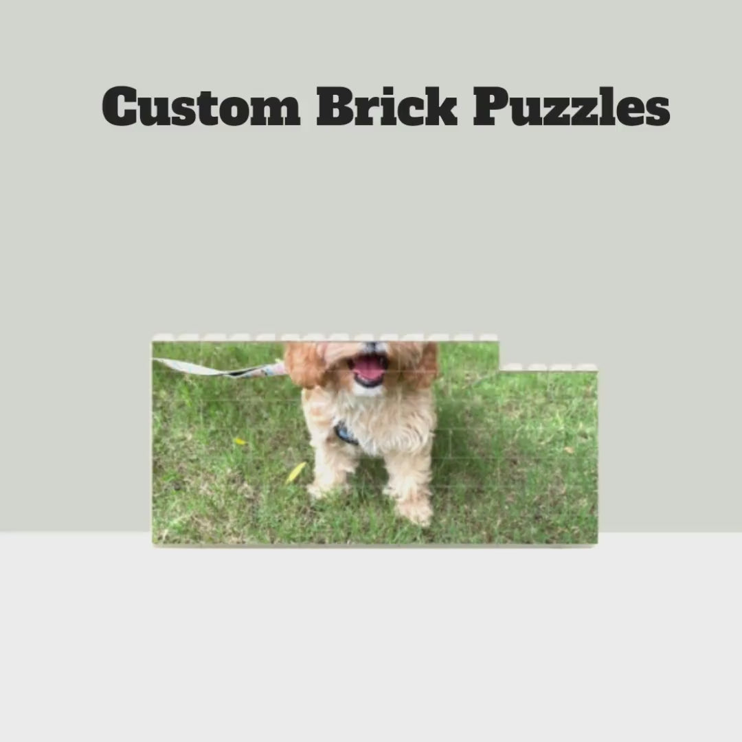 Personalized custom puzzle for Adults or kids, Small Horizontal Photo Block Puzzle made from Lego Compatible Bricks, Unique photo gifts