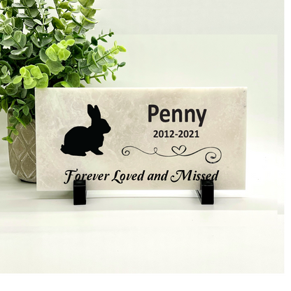 Rabbit / Bunny Memorial Stone - Forever loved and missed