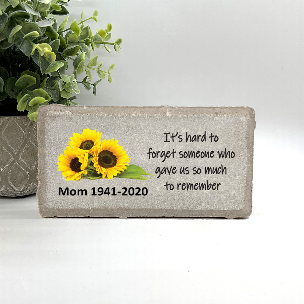 Sunflower Memorial Stone - It's hard to forget...