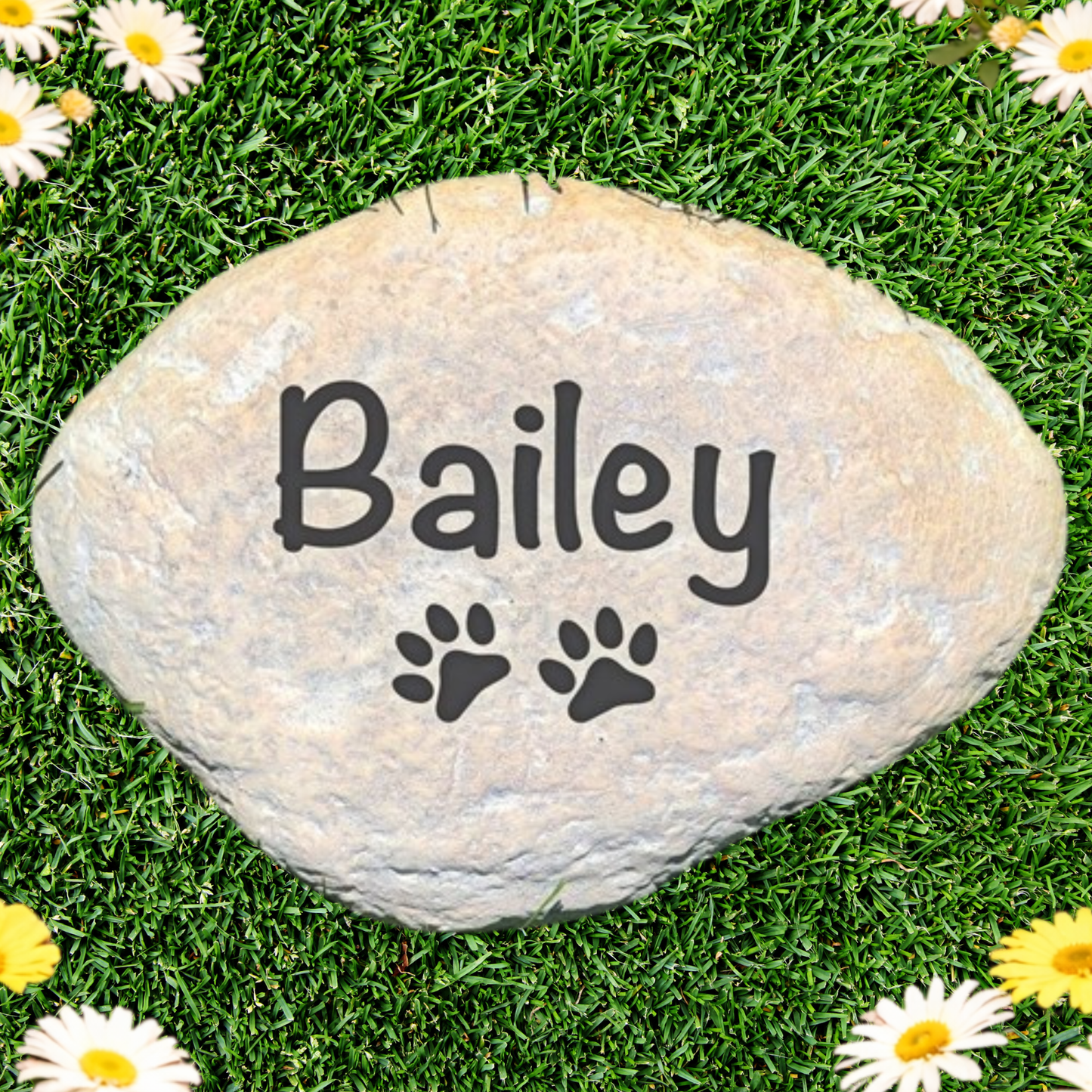 Dog Paw Print Memorial Stone – Personalized Dog Sympathy Gift