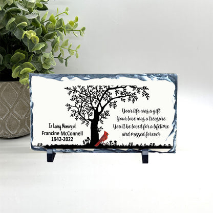 Memorial Stone - Sympathy Gift  Bereavement Gift  Funeral Gift - Cardinal Memorial - Condolence Gift - Custom Memorial Gift - Tree Cardinal