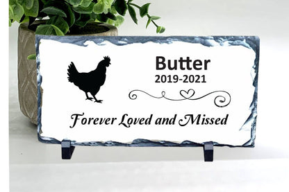 Chicken Memorial Stone - "Forever Loved and Missed"