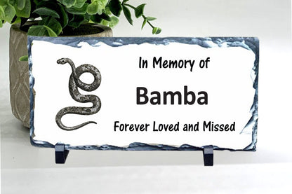 Snake Memorial Stone - Forever Loved and Missed