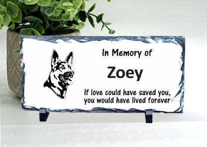 German Shepherd Memorial Stone - Personalized Pet Sympathy Gift - Pet loss