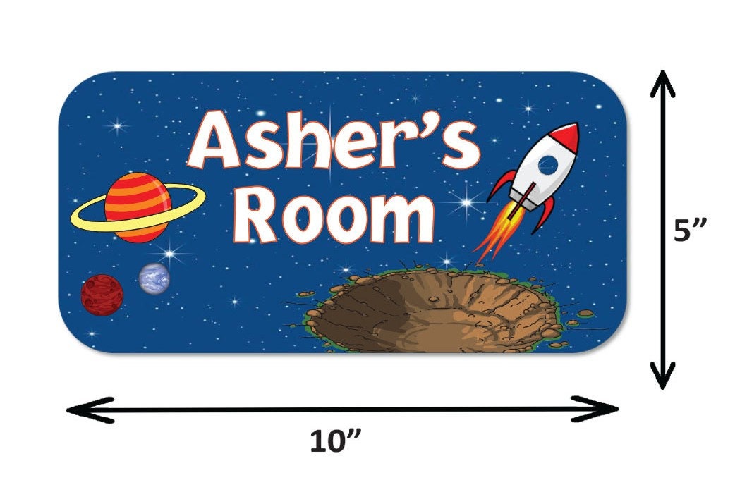 Space Theme Name sign- Personalized 5"x10" Name Sign