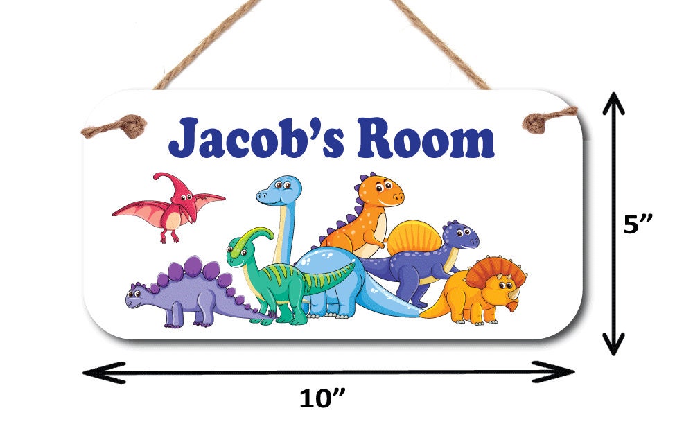 Dinosaur Personalized Name Sign - 5" x 10" Sign