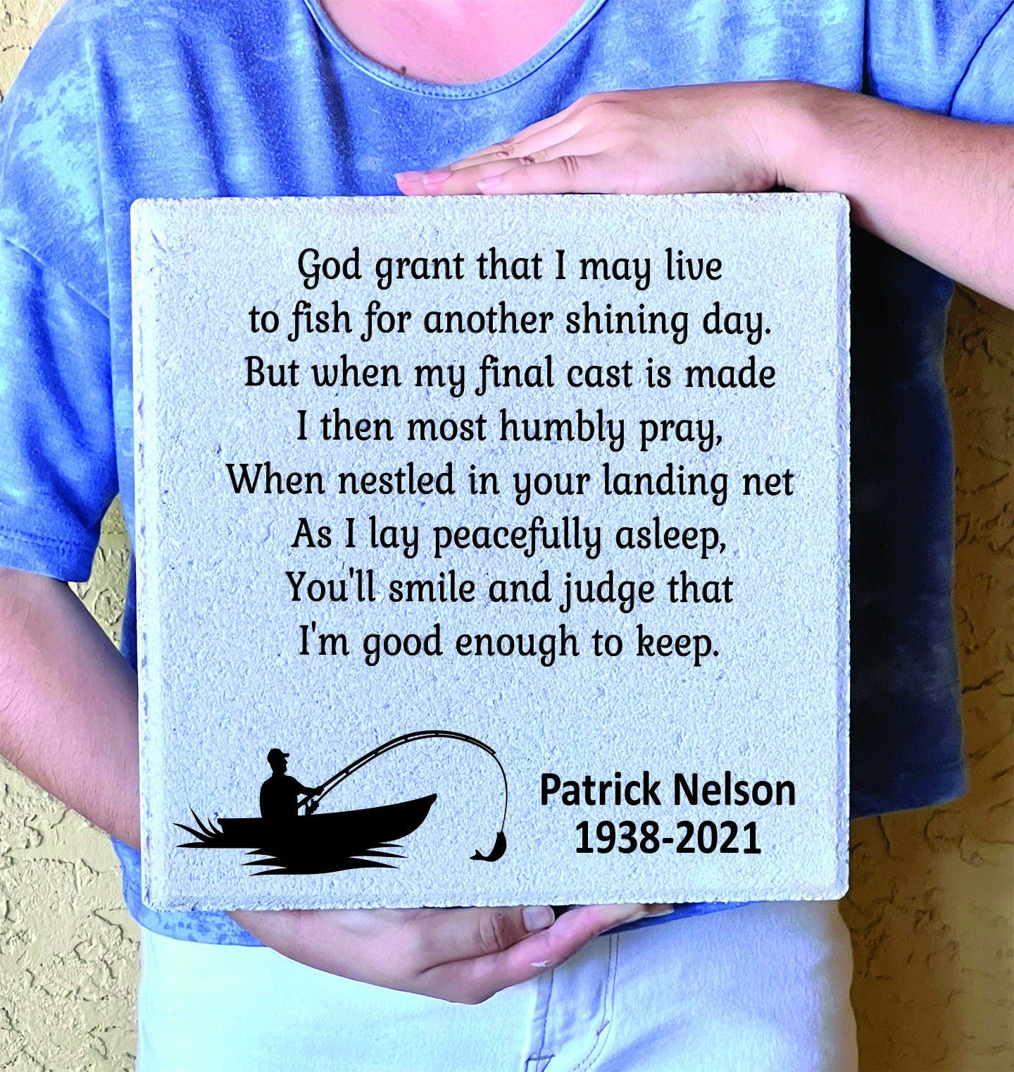 Memorial Stone - Sympathy Gift  Bereavement Gift  Funeral Gift - Fishermans Prayer  Memorial - Condolence Gift - Custom Memorial Gift