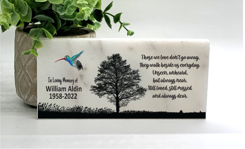 Memorial Stone - Sympathy Gift  Bereavement Gift  Funeral Gift - Hummingbird Memorial - Condolence Gift - Custom Memorial Gift - Grief Gift