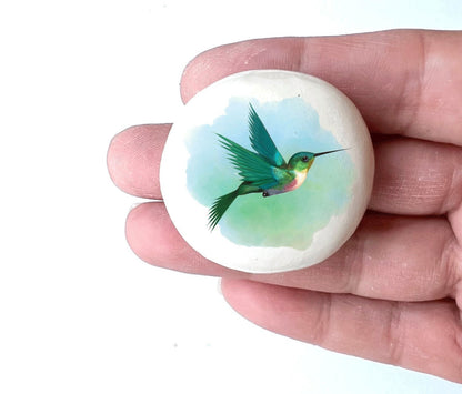 Hummingbird Stone - Gift Stone - Hummingbird Clay Stone - Pocket Stone  - Memorial Stone - Sympathy gift token - Funeral Gift -Sympathy Gift