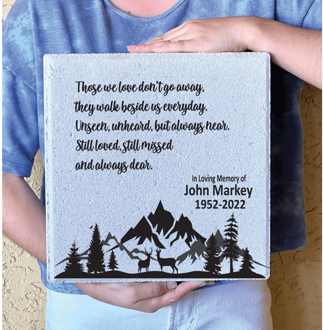 Memorial Stone - Sympathy Gift  Bereavement Gift  Funeral Gift - Hunter Memorial - Condolence Gift - Custom Memorial Gift -12x12 Memorial