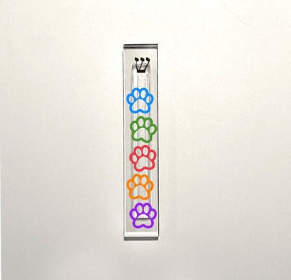 Paw Print Mezuzah - Acrylic Mezuzah - Personalized Judaica Gift - Dog - New Home Gift -Dog sitter gift- dog family