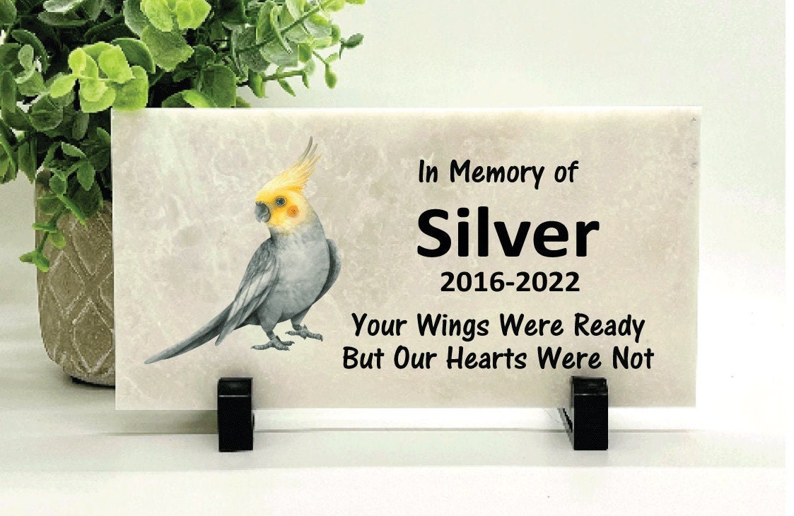 Cockatiel Memorial Stone - Personalized Pet Memorial Gift