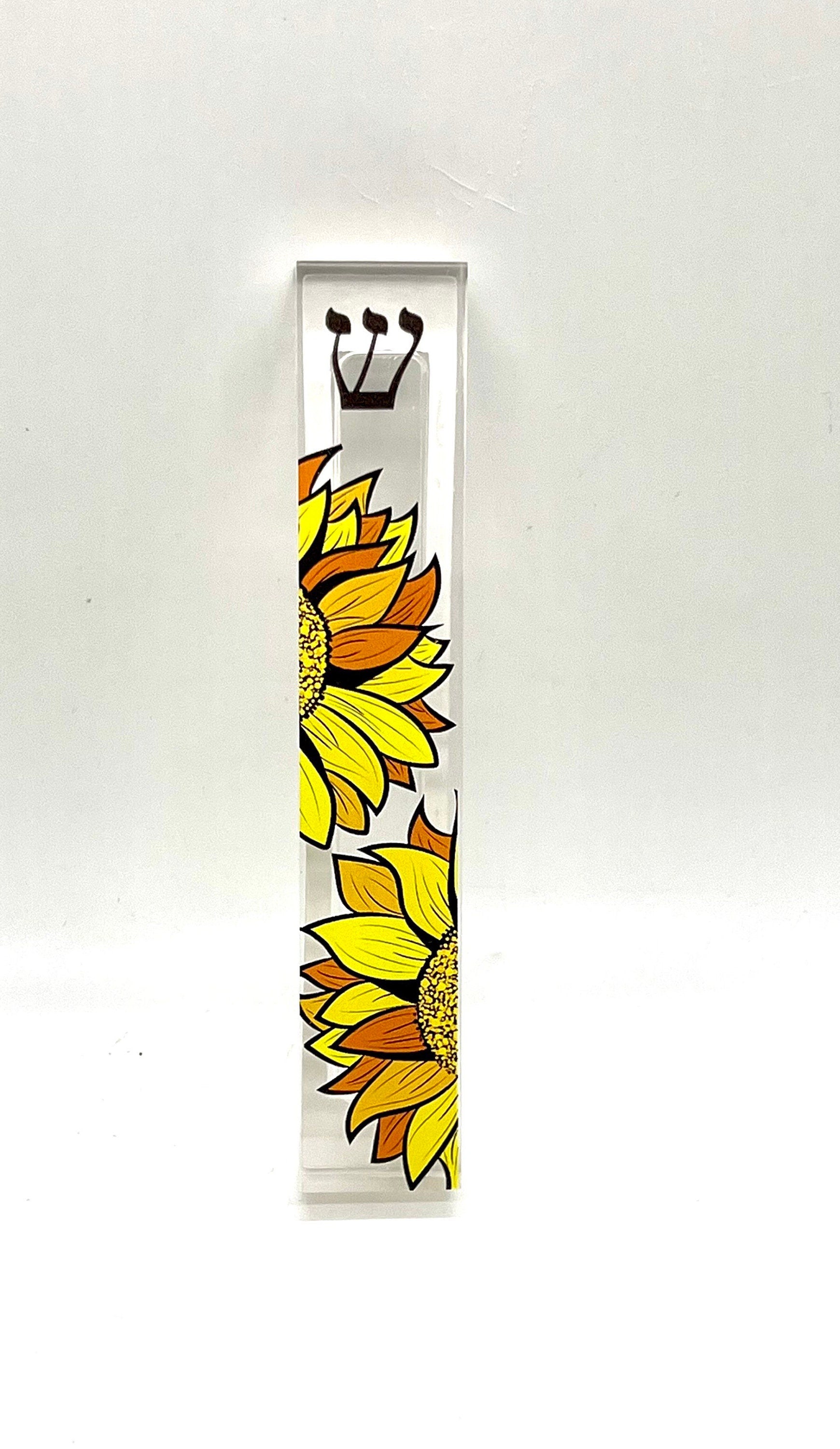 Mezuzah - Sunflower Mezuzah - Acrylic Mezuzah - Modern Mezuzah -Personalized Judaica Gift - New Baby Gift - Kids Mezuzah - New Home