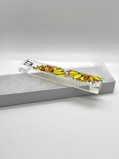 Mezuzah - Sunflower Mezuzah - Acrylic Mezuzah - Modern Mezuzah -Personalized Judaica Gift - New Baby Gift - Kids Mezuzah - New Home