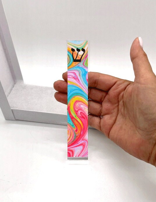 Personalized Mezuzah - With or without name - Colorful Acrylic Mezuzah - Modern Mezuzah -Judaica Gift - New Baby Gift - New Home Gift