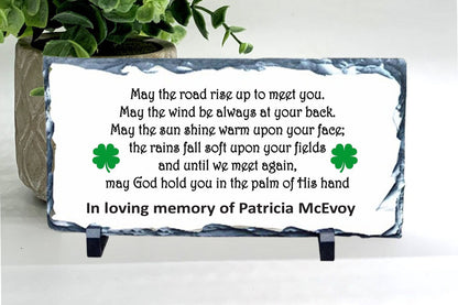 Memorial Stone - Sympathy Gift  Bereavement Gift  Funeral Gift - Irish Prayer - Condolence Gift - Custom Memorial Gift - Shamrock