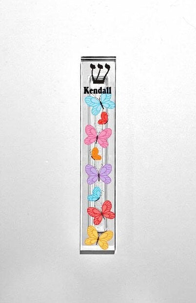 Butterfly Mezuzah - Acrylic Mezuzah - Modern Mezuzah - Personalized Mezuzah - New Baby Gift - New Home Gift - Mezuzah