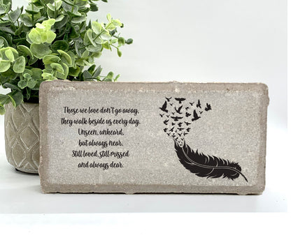 Memorial Stone - Sympathy Gift  Bereavement Gift  Funeral Gift - Feather Memorial - Memorial with birds  - Condolence Gift - Custom Memorial