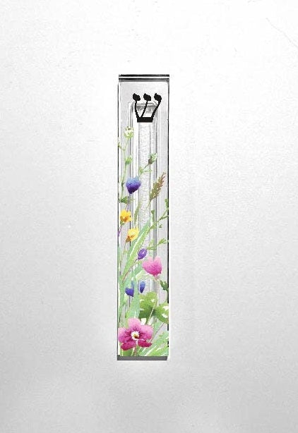 Mezuzah - Wildflower Mezuzah - Acrylic Mezuzah - Modern Mezuzah - Wild Flower Mezuzah - Personalized Mezuzah - Flower Mezuzah