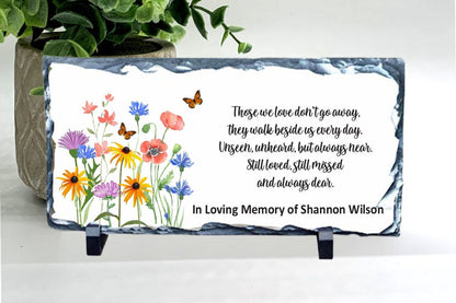 Memorial Stone - Sympathy Gift  Bereavement Gift  Funeral Gift - Wild flowers Memorial - Condolence Gift - Custom Memorial Gift - Butterfly