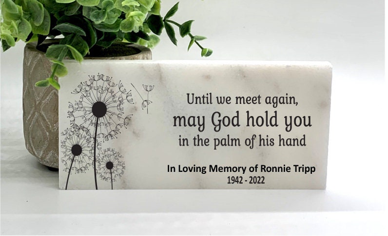 Memorial Stone - Sympathy Gift Bereavement Gift Funeral Gift - Until We Meet Again Memorial - Condolence Gift - Custom Memorial Gift