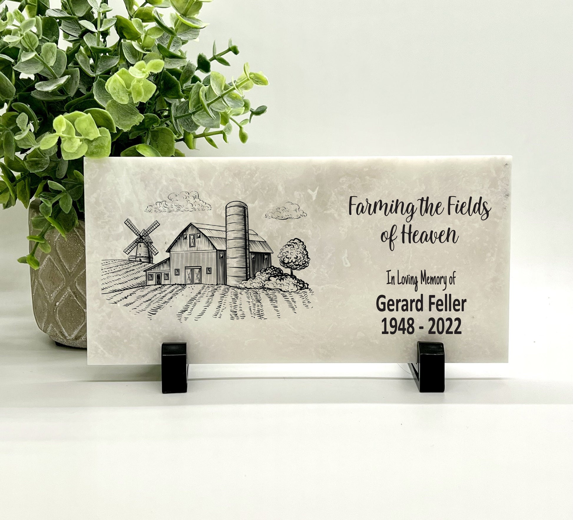 Memorial Stone - Sympathy Gift  Bereavement Gift  Funeral Gift - Farm Memorial - Condolence Gift - Custom Memorial Gift - Farmer Memorial