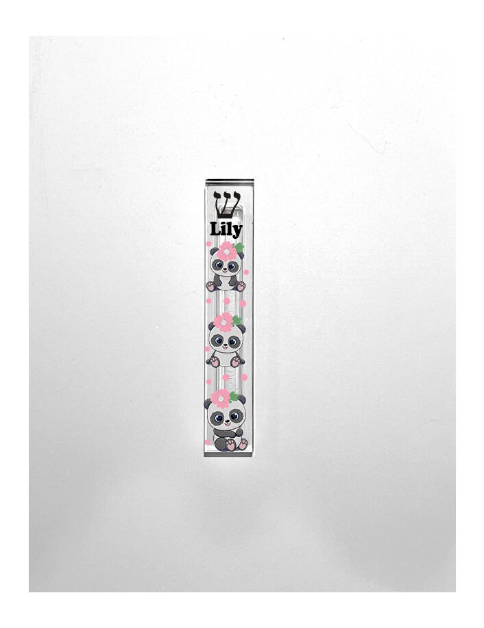 Mezuzah - Panda Bear Mezuzah - Acrylic Mezuzah - New Baby Mezuzah - Panda Mezuzah - Personalized Mezuzah - Kids' Mezuzah