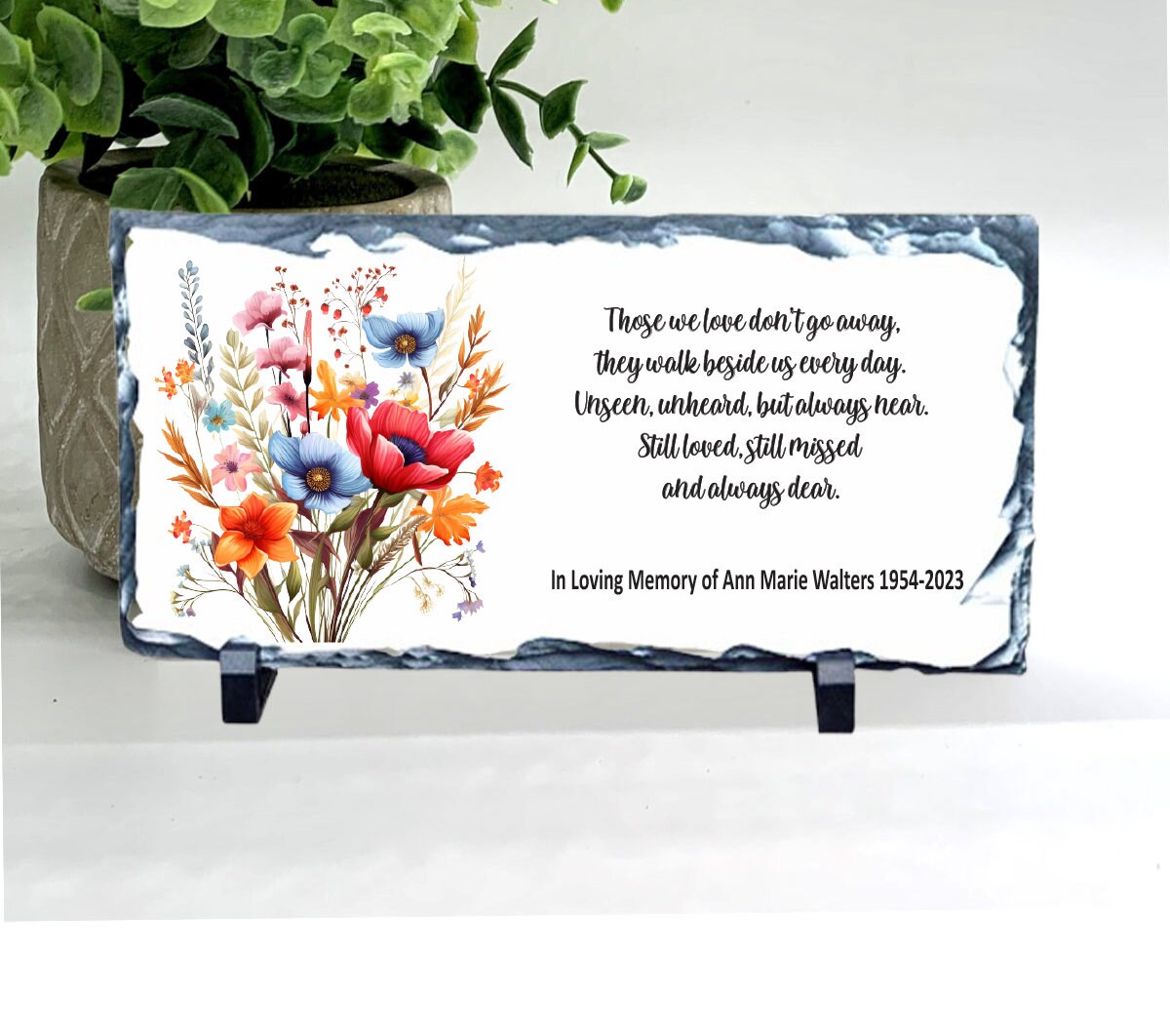 Memorial Stone - Sympathy Gift Bereavement Gift Funeral Gift - Wildflowers Memorial - Condolence Gift - Custom Memorial Gift