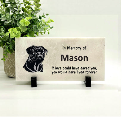 Pug Memorial Stone- Personalized Pet Loss Gift - Dog Memorial Stone - Pet Memorial Gift - Pet Memorial Stone - Indoor/Outoor Stone Choices