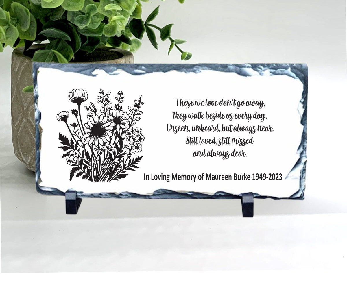 Memorial Stone - Sympathy Gift Bereavement Gift Funeral Gift -Wildflowers Memorial - Condolence Gift - Custom Memorial Gift