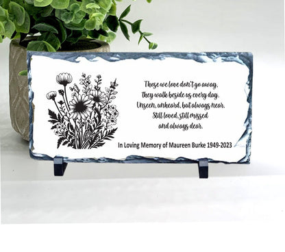 Memorial Stone - Sympathy Gift Bereavement Gift Funeral Gift -Wildflowers Memorial - Condolence Gift - Custom Memorial Gift