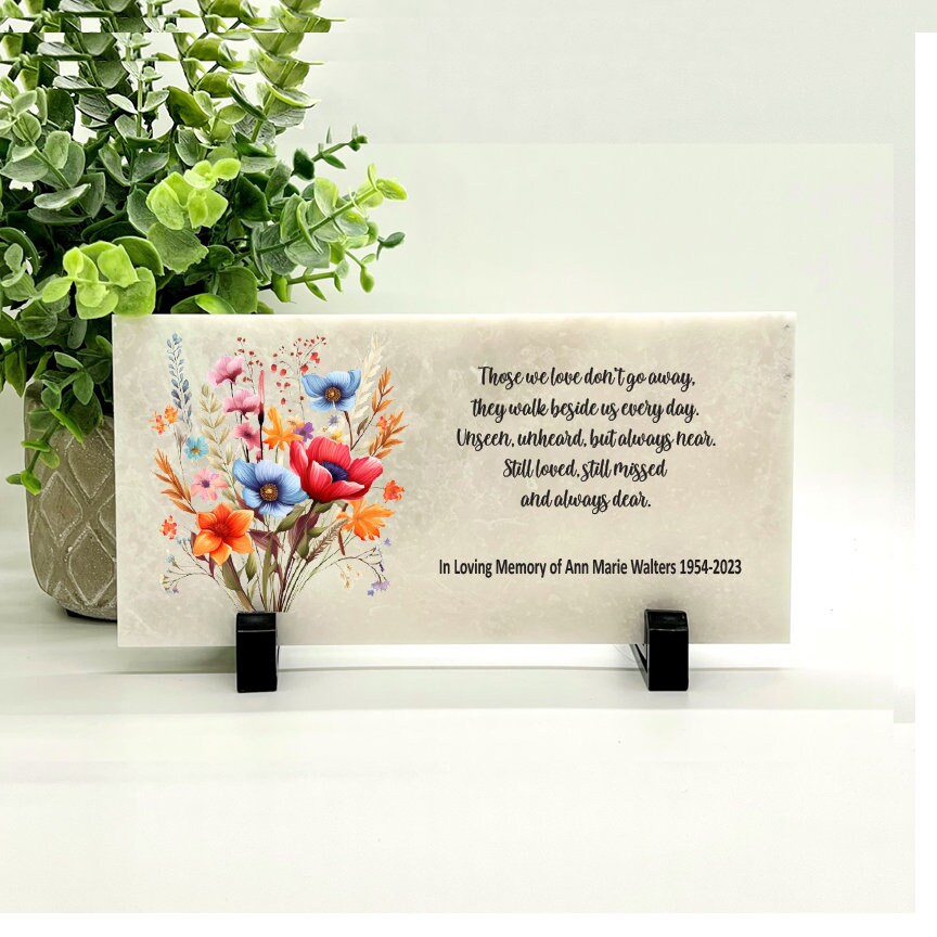 Memorial Stone - Sympathy Gift Bereavement Gift Funeral Gift - Wildflowers Memorial - Condolence Gift - Custom Memorial Gift